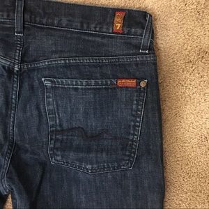 7FAM dark wash button fly standard 36